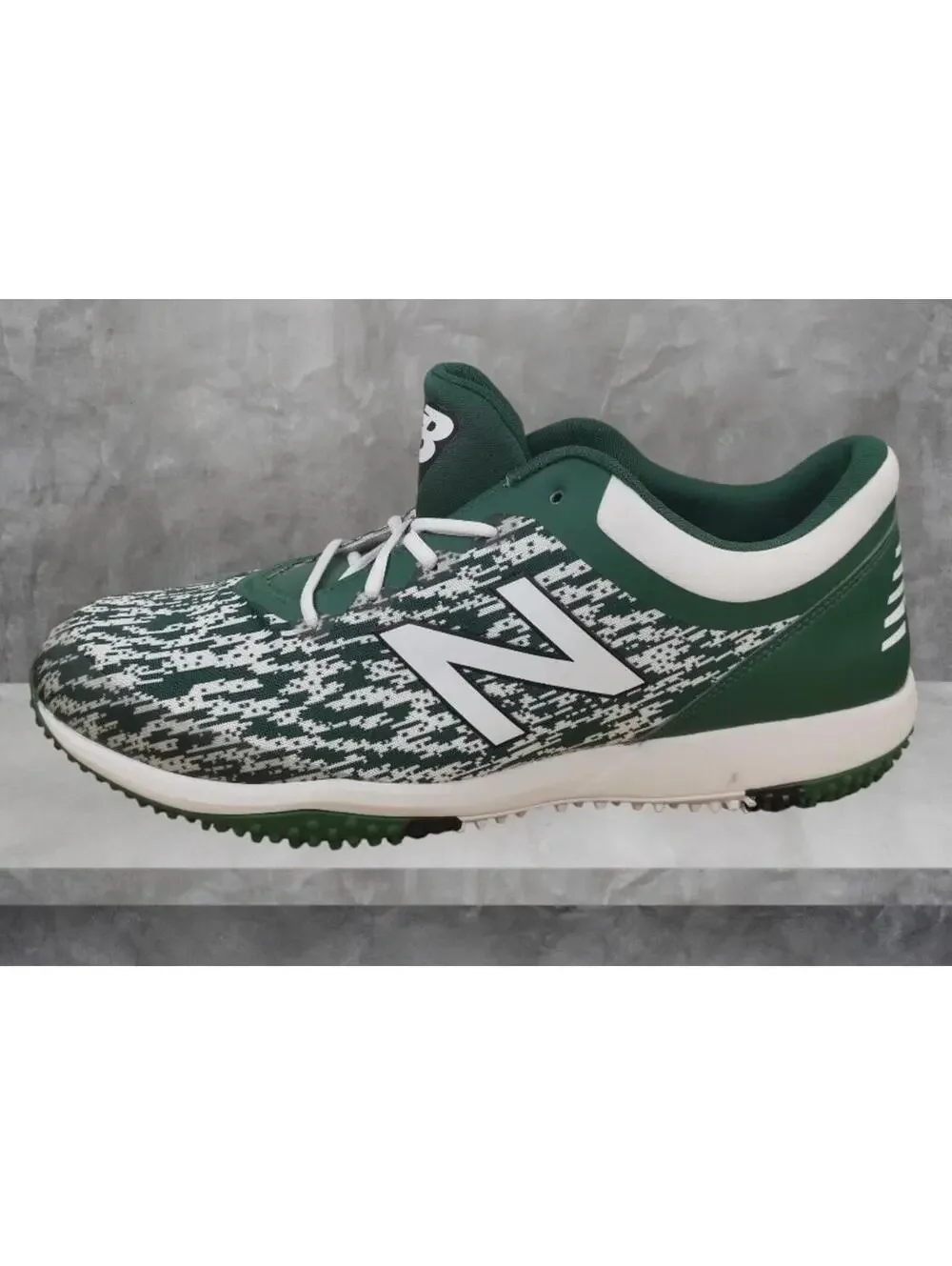 New Balance Baseball Shoes Turf 4040v5 Trainers Green White Men's Size 15D New